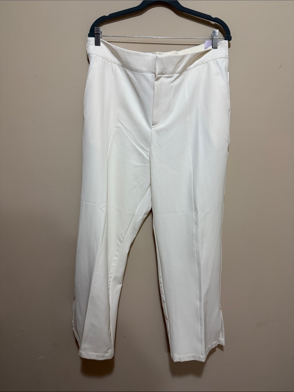 Women's White Dress Pants - High Wasted